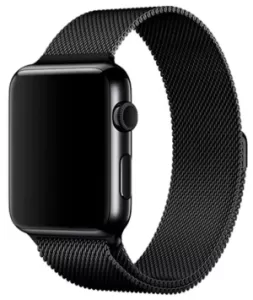 Ремешок для Apple Watch 38mm/40mm Gurdini Milanese Loop (миланский сетчатый) (Черный)