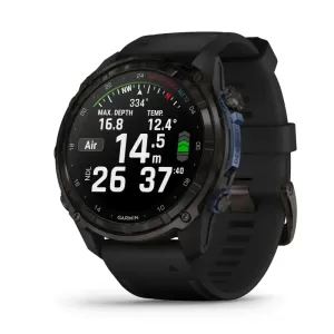 Garmin Descent 8 51mm, Carbon Gray DLC Titanium, черный ремешок Garmin Descent 8 51mm, Carbon Gray DLC Titanium, черный ремешок