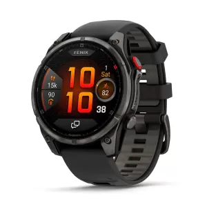 Смарт-часы Garmin Fenix 8 Pro 47mm, AMOLED Sapphire, титановый угольно-серый корпус, DLC, cерый силиконовый ремешок Смарт-часы Garmin Fenix 8 Pro 47mm, AMOLED Sapphire, титановый угольно-серый корпус, DLC, cерый силиконовый ремешок