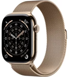 Apple Watch Series 11 46mm Gold Titanium Case with Milanese Loop Gold Apple Watch Series 11 46mm Gold Titanium Case with Milanese Loop Gold
