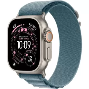 Часы Apple Watch Ultra 3 49 мм, Natural Titanium Light Blue Alpine Loop L Часы Apple Watch Ultra 3 49 мм, Natural Titanium Light Blue Alpine Loop L