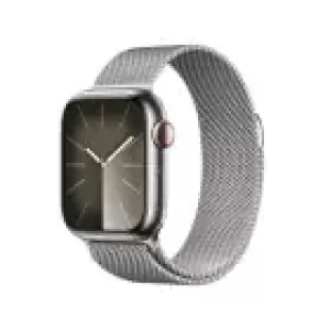Apple Watch Series 9 41mm Silver Stainless Steel Case with Silver Milanese Loop Apple Watch Series 9 41mm Silver Stainless Steel Case with Silver Milanese Loop