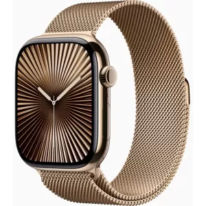 Умные часы Apple Watch Series 10 GPS + Cellular 46mm Titanium Gold Case with Deep Gold Milanese Loop Умные часы Apple Watch Series 10 GPS + Cellular 46mm Titanium Gold Case with Deep Gold Milanese Loop