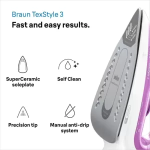 Утюг SI3030PU розовый/белый BRAUN