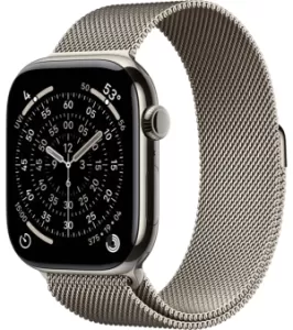 Apple Watch Series 11 46mm Natural Titanium Case with Milanese Loop Natural