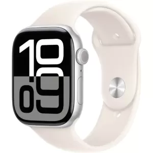 Apple Watch Series 11 46mm Aluminum Case with Sport Band, Starlight (MEWC4) Apple Watch Series 11 46mm Aluminum Case with Sport Band, Starlight (MEWC4)