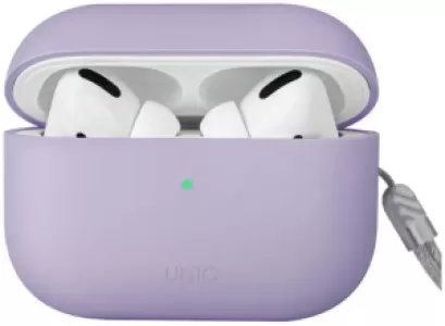 Чехол + карабин UNIQ Lino Liquid silicone для AirPods Pro 2, лавандовый (AIRPODSPRO2-LINOLAV) Чехол + карабин UNIQ Lino Liquid silicone для AirPods Pro 2, лавандовый (AIRPODSPRO2-LINOLAV)