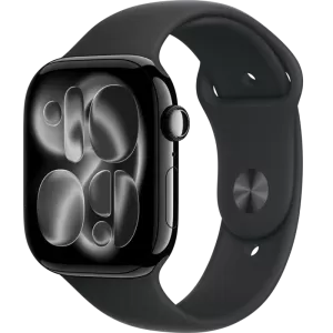 Умные часы Apple Watch Series 11 GPS 42mm Aluminum Jet Black Case with Black Sport Band (размер M/L)Умные часы Apple Watch Series 11 GPS 42mm Aluminum Jet Black Case with Black Sport Band (размер M/L) (без RuStore)