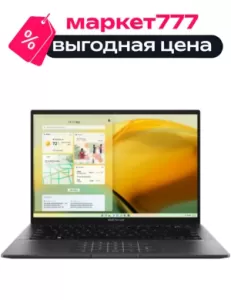 Ноутбук Asus Zenbook 14 UM3402YA-KP854 Ryzen 5 7430U 16Gb SSD512Gb AMD Radeon 14" IPS WQXGA (2560x1600) noOS black WiFi BT Cam Bag (90NB0W95-M01KZ0)
