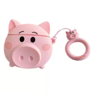 Силиконовый чехол для Apple AirPods (Розовая свинья)