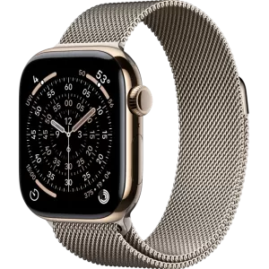 Смарт-часы Apple Watch 11 титановые Gold  42 мм, Milanese Loop Natural Titanium