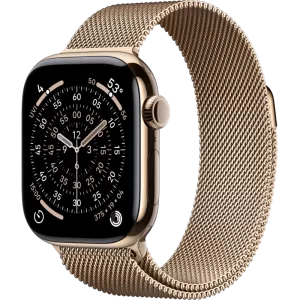 Смарт-часы Apple Watch 11 титановые Gold  46 мм, Milanese Loop Gold