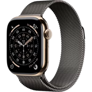 Смарт-часы Apple Watch 11 титановые Gold  46 мм, Milanese Loop Gray