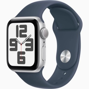 Apple Watch SE 2023 GPS 40mm Silver Aluminium Case with Storm Blue Sport Band MRTT3LL/A